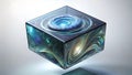 Quantum Universe Cube with Energy Vortex Royalty Free Stock Photo