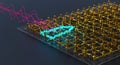 Quantum wave interaction with nanophotonic lattice Royalty Free Stock Photo