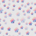 Quarantin seamless pattern, family quarantined in home Coronavirus quarantine, virus COVID-19 Royalty Free Stock Photo