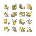 Stay at home icon set