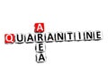 Quarantine Area. Coronavirus COVID-19. 3D red-white crossword puzzle on white background. Corona Virus Creative Words