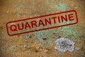 Quarantine on bacteria background