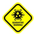 Quarantine biohazard Sign biological activity threat. Stop coronavirus.