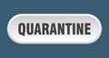 quarantine button. rounded sign on white background