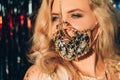 Quarantine carnival pandemic jewelry woman mask