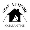 Quarantine coronavirus conseptual label. Stay at home. Royalty Free Stock Photo