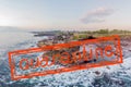 Quarantine due to coronavirus epidemic covid19 Tanah Lot - Temple in the Ocean. Bali, Indonesia Photo from the drone Royalty Free Stock Photo