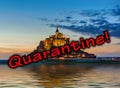 Quarantine in France. Mont Saint Michel Abbey - Normandy France Royalty Free Stock Photo