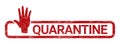 Quarantine and Hand Stamp Illustration Vector Royalty Free Stock Photo