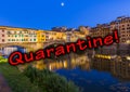 Quarantine in italy. Bridge Ponte Vecchio in Florence - Italy Royalty Free Stock Photo