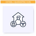Quarantine line icon. Editable illustration