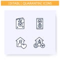 Quarantine line icons set. Editable illustration