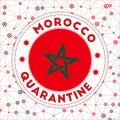 Quarantine in Morocco sign.