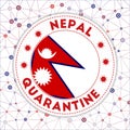 Quarantine in Nepal sign.