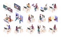 Quarantine Party Recolor Icons Set Royalty Free Stock Photo