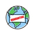 Quarantine on planet earth in a medical protective antimicrobial mask