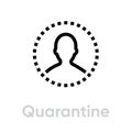 Quarantine Protection measures icon. Editable line vector.
