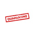 Quarantine red rubber stamp vector isolated on white background Royalty Free Stock Photo