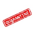 Quarantine red rubber stamp vector isolated on white background Royalty Free Stock Photo