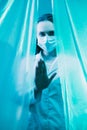 quarantine restriction doctor warning stop gesture Royalty Free Stock Photo