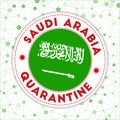 Quarantine in Saudi Arabia sign. Royalty Free Stock Photo