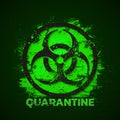 Quarantine sign. Biohazard danger virus warning. Vector illustration