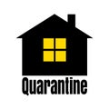 Quarantine sign on white background