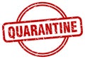 quarantine stamp. quarantine round vintage grunge label.