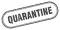 Quarantine stamp. rounded grunge textured sign. Label