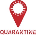 Quarantine stamp. Vector banner distressed. Virus quarantine Vintage grunge sign in red ink
