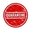 Quarantine Text With Isolated White Background