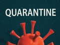 Quarantine theme with a red virus Royalty Free Stock Photo