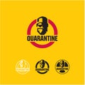 Quarantine, virus, surgeon, doctor icon, protective mask sign, biohazard area, radioactive