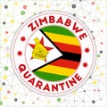 Quarantine in Zimbabwe sign.