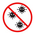 Quarantine zone icon on white background. flat style. no virus icon for your web site design, logo, app, UI. caution epidemic