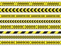 Quarantine zone warning tape. Novel coronavirus outbreak. Global lockdown. Coronavirus danger stripe. Police attention