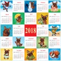 Quare calendar 2018 with active dogs