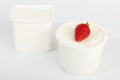 Quark and mascarpone with a strawberry