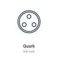 Quark outline vector icon. Thin line black quark icon, flat vector simple element illustration from editable edit tools concept
