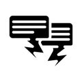 quarrel conversation glyph icon vector illustration