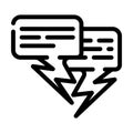 quarrel conversation line icon vector illustration