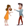 Quarrel. Young couple arguing. Man and woman shouting at each other. Problems in relationships, disagreement and conflict. Royalty Free Stock Photo