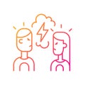 Quarreling couple gradient linear vector icon