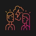 Quarreling couple gradient vector icon for dark theme