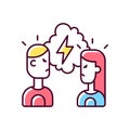 Quarreling couple RGB color icon