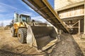 Quarry aggregate with heavy duty machinery Royalty Free Stock Photo