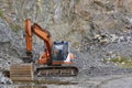 Quarry aggregate with heavy duty machinery. Construction industry Royalty Free Stock Photo