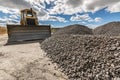 Quarry aggregate with heavy duty machinery. Construction industry Royalty Free Stock Photo