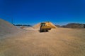 Quarry aggregate with heavy duty machinery. Construction industry. Horizontal Royalty Free Stock Photo