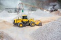 Quarry aggregate with heavy duty machinery